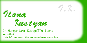 ilona kustyan business card